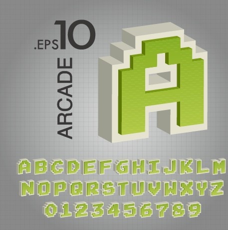 创造性的字母和数字设计矢量图02