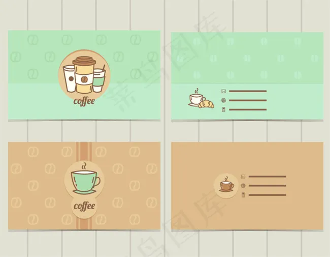 咖啡名片背景图片ai矢量模版下载