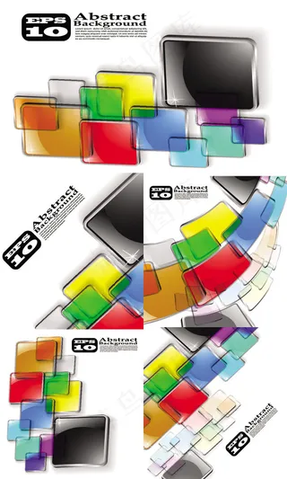 水晶风格长方格——矢量素材