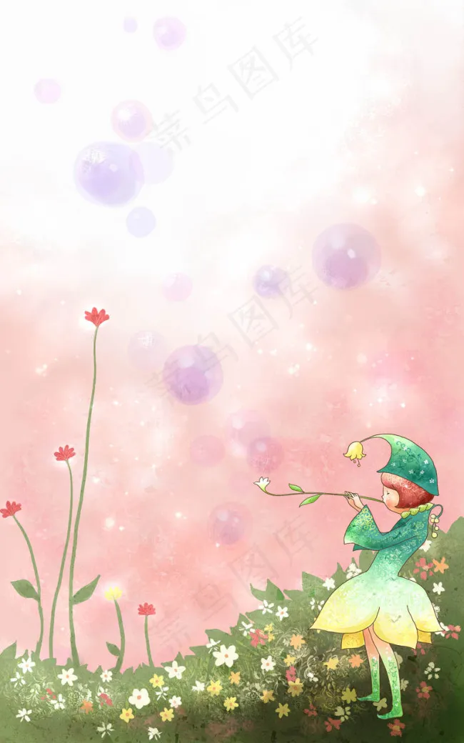 童话世界-吹喇叭的小姑娘(2953X4724(DPI:300))psd模版下载