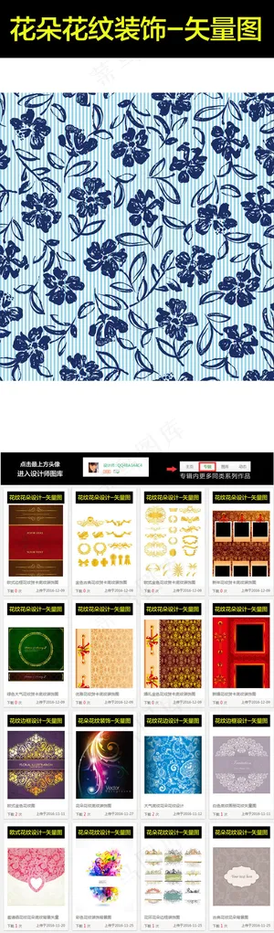 卡通手绘鲜花花朵底纹设计元素