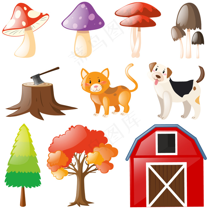 可爱卡通矢量猫