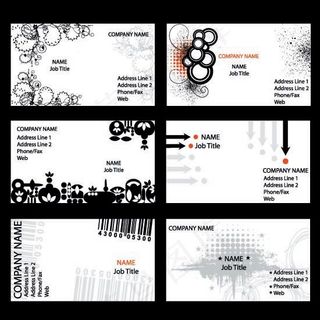 6款黑色时尚简洁风格卡片模板矢量图