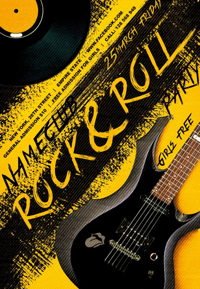 炫酷涂鸦摇滚音乐会海报(1350X1950(DPI:300))psd模版下载