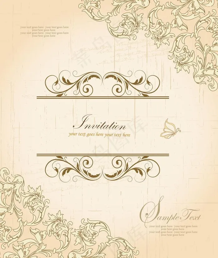 欧式花纹背景图片矢量素材eps,ai矢量模版下载