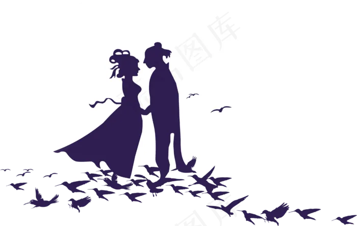 浪漫七夕情人节设计元素免抠png背...(4152X2626)