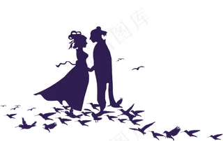 浪漫七夕情人节设计元素免抠png背...