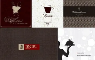 西方的菜单封面设计矢量素材