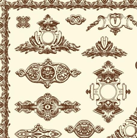 欧式复古花边矢量素材12