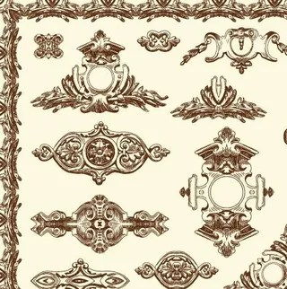 欧式复古花边矢量素材12