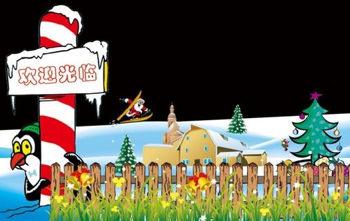 玻璃门 店门 大门圣诞布置