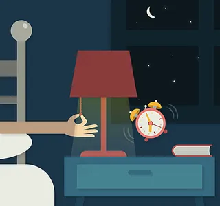 夜间闹钟插画图片