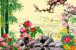 国画 风景 花鸟