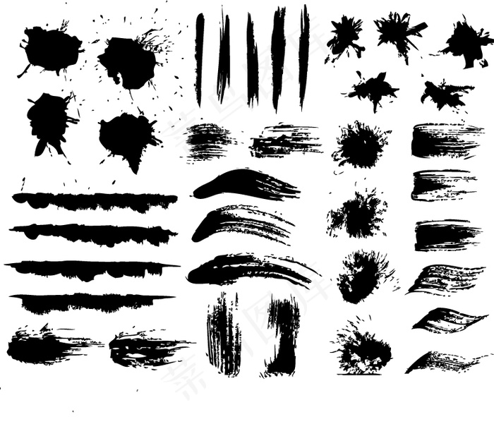 适合做溅墨笔刷矢量素材