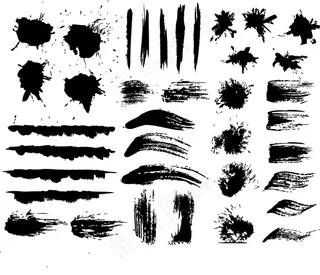 适合做溅墨笔刷矢量素材