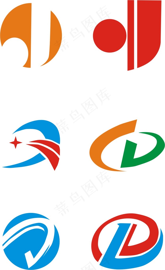 D字母LOGO设计素材cdr矢量模版下载