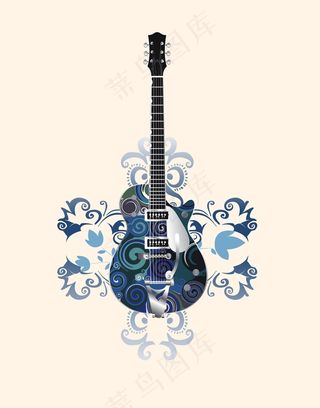 吉他音乐素材花纹底纹艺术效果