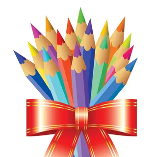 彩色铅笔主题矢量素材