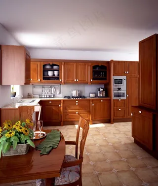 欧美简约风格厨房3d效果图图片