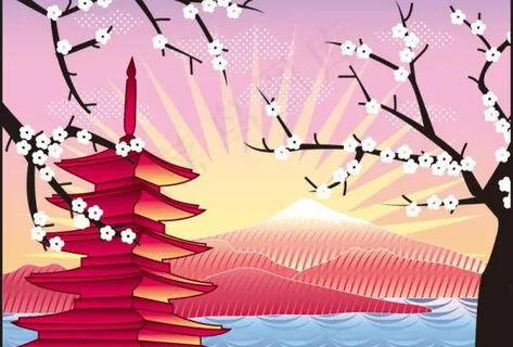 卡通地标性建筑矢量素材二