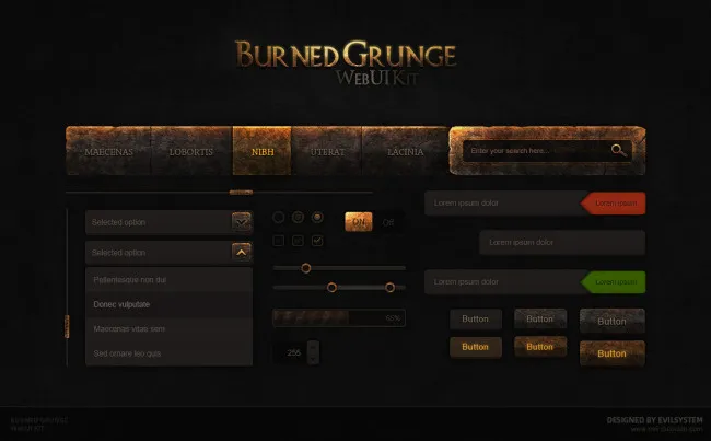 粗石效果游戏UIpsd模版下载