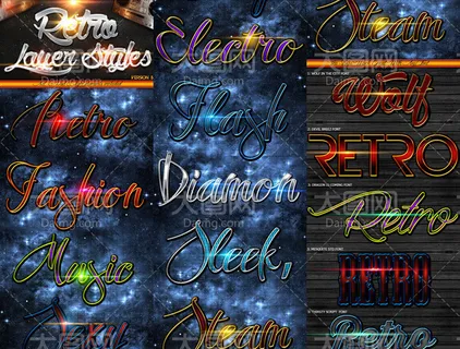 电影复古风格艺术字PS样式