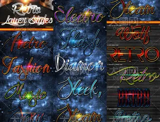 电影复古风格艺术字PS样式