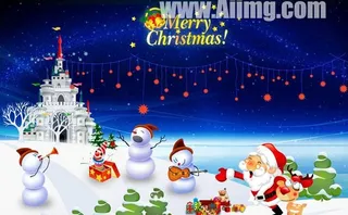 星空雪人圣诞节素材