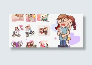 卡通公仔夫妻03矢量