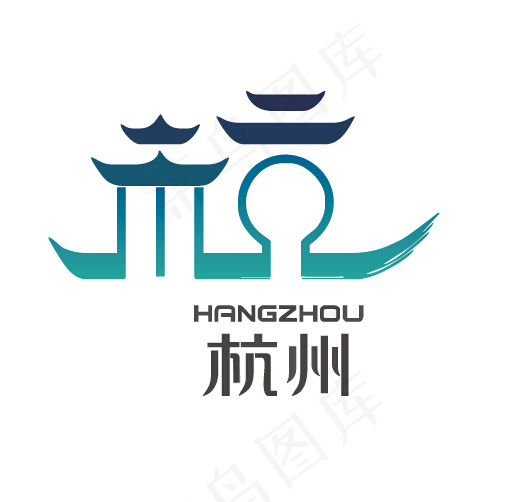 杭州城市形象LOGOai矢量模版下载