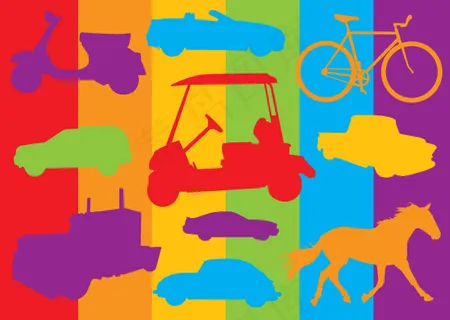 交通工具剪影 交通工具剪影