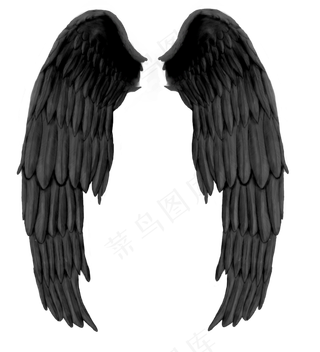 黑色恶魔翅膀电商设计免扣素材