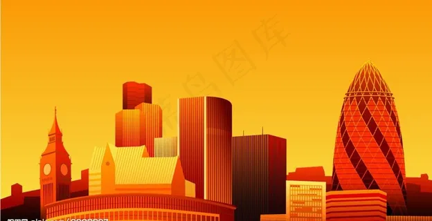 欧式阿拉伯混合风格城市建筑矢量素材...