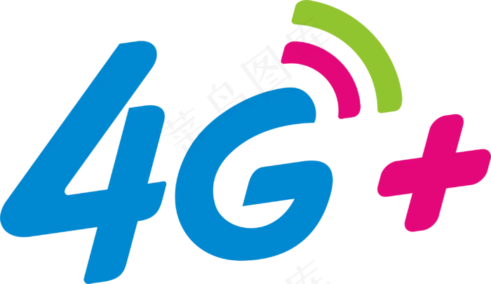 蓝色简约5glogo标准色移动免抠元素