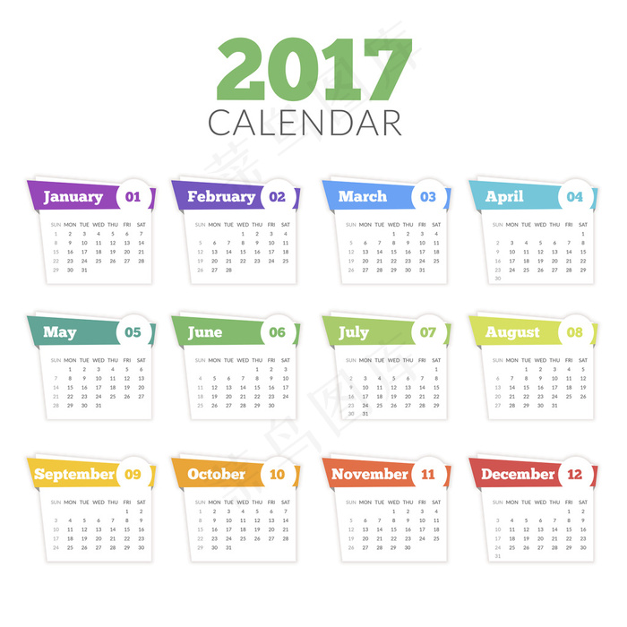 2017日历ai矢量模版下载