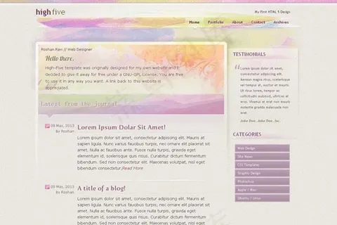 七彩油画风格html5模板