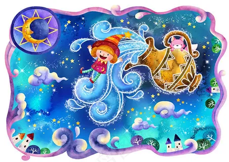 水瓶座插画图片psd素材