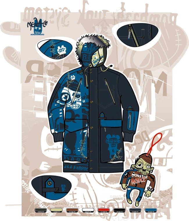 男款羽绒服eps,ai矢量模版下载