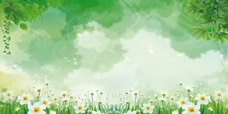 春上新小清新相约春天海报展板背景