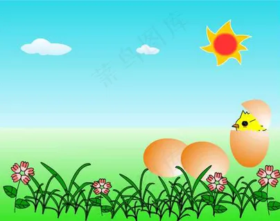 小鸡破壳动画 太阳 FLASH源...