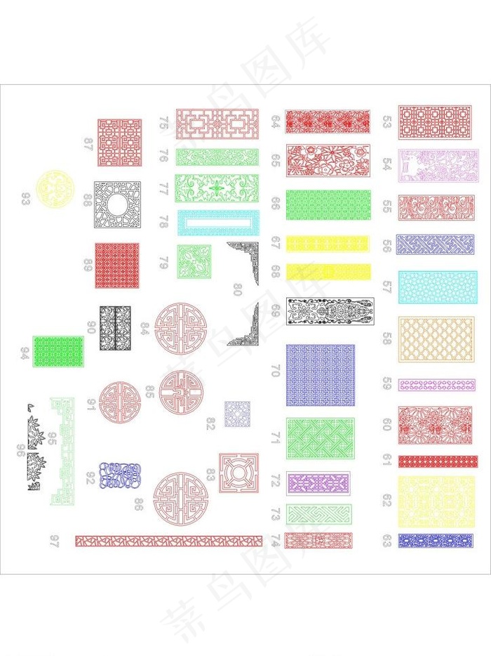 cad块花格中式 欧式花纹图片