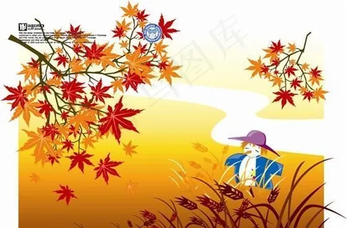 矢量深秋时节风景素材