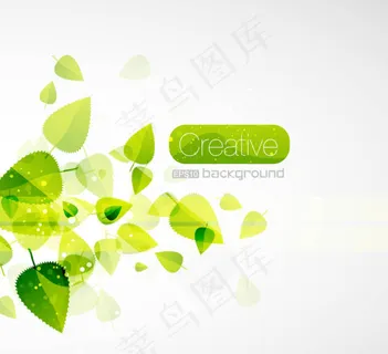 春天绿色的树叶05——矢量素材