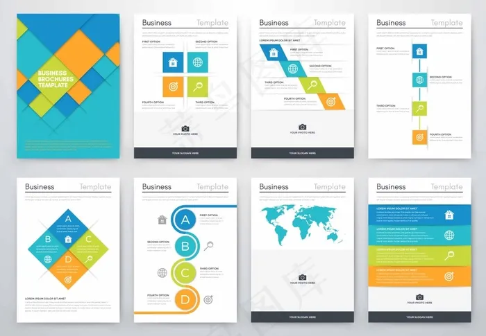 彩色商务插画ai矢量模版下载