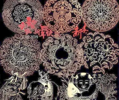 新年花纹传统图案素材 psd分层 ...