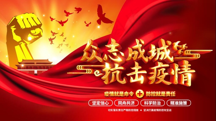  新型冠状病毒展板psd模版下载