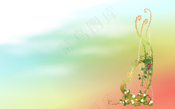 淡色彩虹线条背景