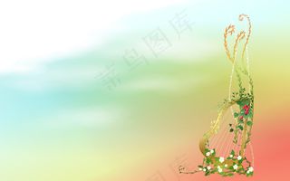 淡色彩虹线条背景