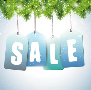 圣诞节松枝吊牌花体字矢量素材