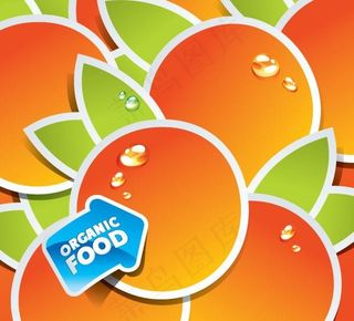 可爱水果贴纸矢量素材图片